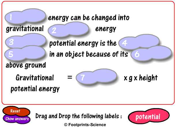 Gravitational Potential Energy Quiz Questions Footprints Science Gcse Science Animations And Quizzes